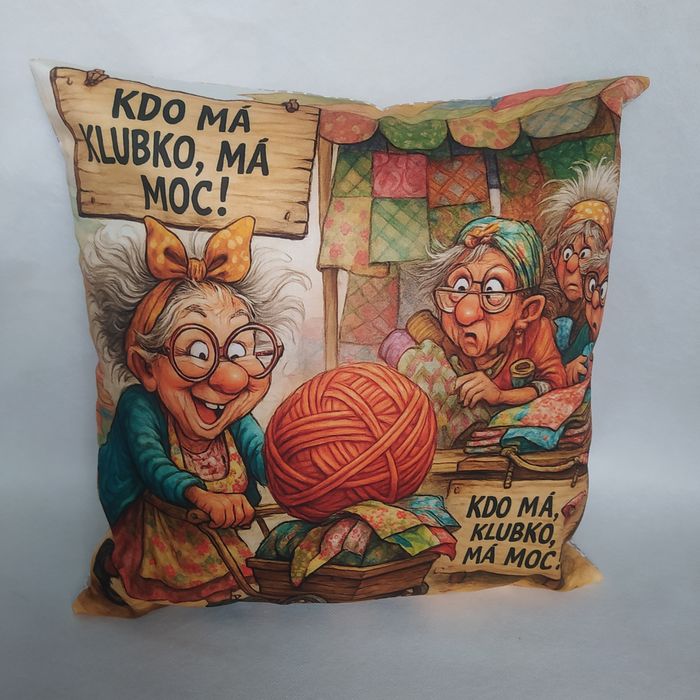 Vtipný povlak na polštář pletení