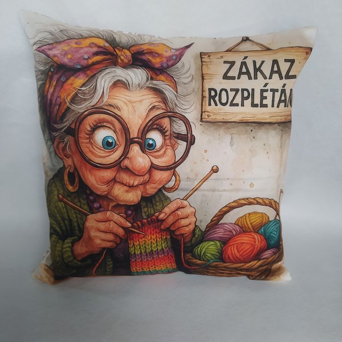 Vtipný povlak na polštář pletení