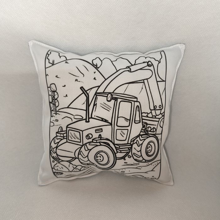 Traktor a bagr omalovánky - polštářek