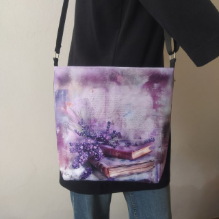 Crossbody kabelka Knížky a levandule