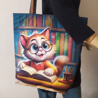 Nákupní taška Knihy a kočka