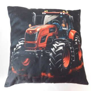 Povlak na polštářek Traktor červený