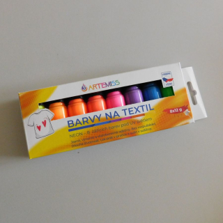 Sada barev na textil 8x12g neonové