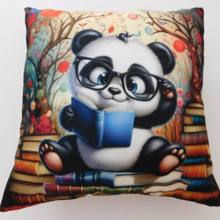 Povlak na polštářek Knihomol panda