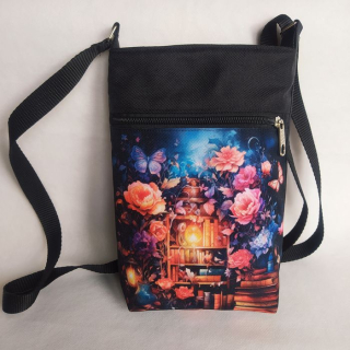 Crossbody kabelka malá Knihy a květiny