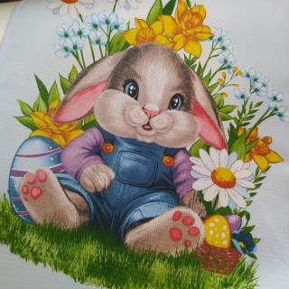 Bavlněná vaflová utěrka Velikonoční zajíček