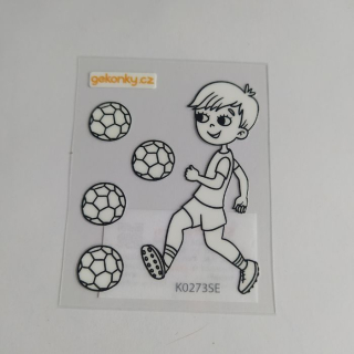 Fotbalista - samolepka vybarvovací