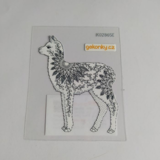 Lama - samolepka vybarvovací