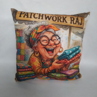 Vtipný povlak na polštář patchworkářka