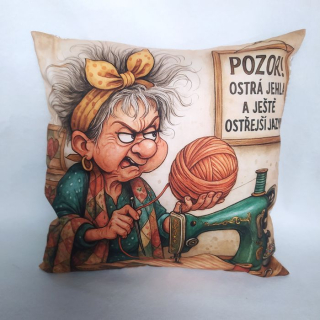Vtipný povlak na polštář patchworkářka