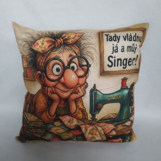 Vtipný povlak na polštář patchworkářka