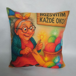 Vtipný povlak na polštář pletení
