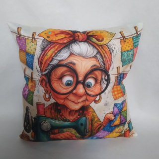 Vtipný povlak na polštář patchworkářka