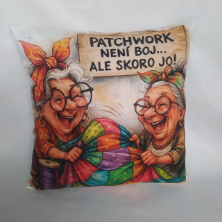 Vtipný povlak na polštář patchworkářka