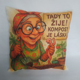Vtipný povlak na polštář zahradnice