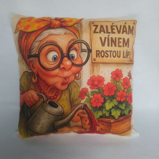 Vtipný povlak na polštář zahradnice