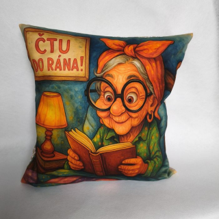 Vtipný povlak na polštář čtenářka