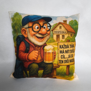 Vtipný povlak na polštář turista