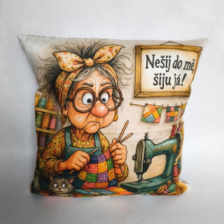 Vtipný povlak na polštář ruční práce