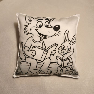 Vlk omalovánky - polštářek