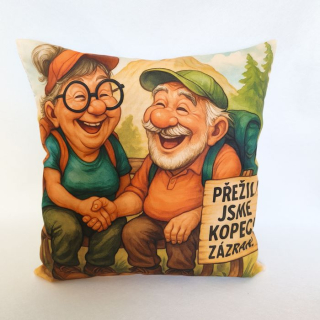 Vtipný povlak na polštář turisti