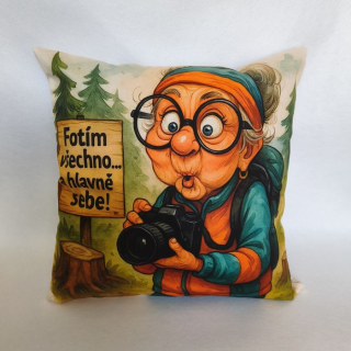 Vtipný povlak na polštář fotografka
