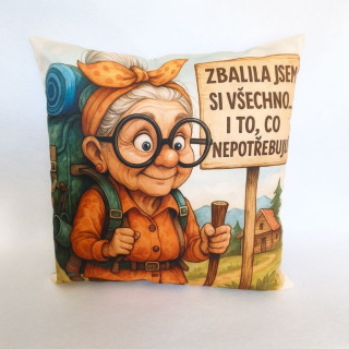 Vtipný povlak na polštář turistka