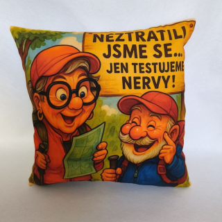 Vtipný povlak na polštář turisti s mapou