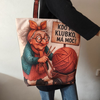 Nákupní taška Kdo má klubko, má moc :-)