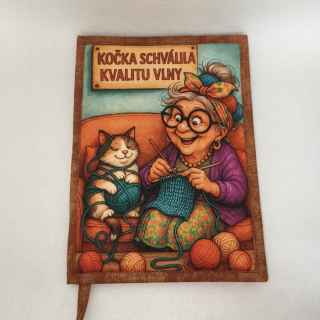 Vtipný obal na knihu Pletení